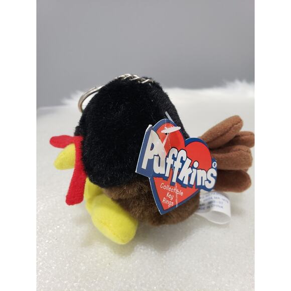 KEYCHAIN Vintage 1998 Plush Puffkins Strut Turkey Thanksgiving Keyring 90s y2k - Picture 3 of 5